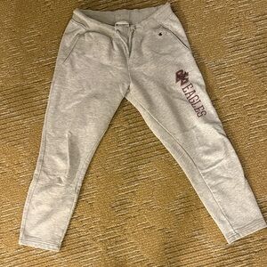 Champion Light Gray Joggers with Boston College Logo
